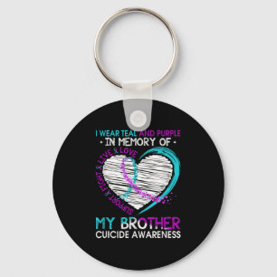 Heart In Memory Of My Brother Suicide Awareness Pr Key Ring