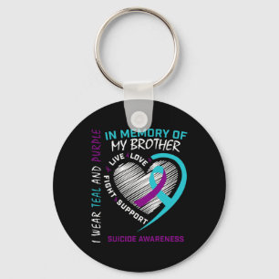 Heart In Memory Of My Brother Suicide Awareness Pr Key Ring
