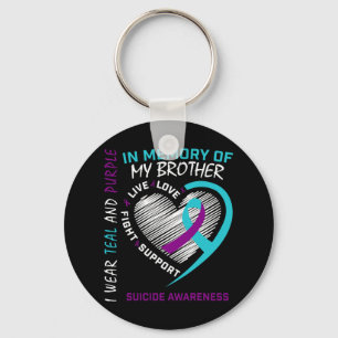 Heart In Memory Of My Brother Suicide Awareness Pr Key Ring