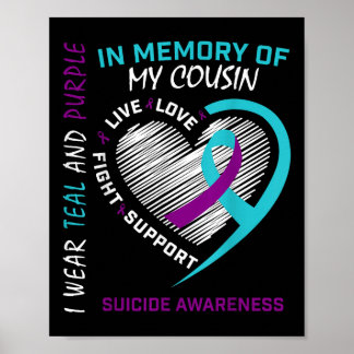 Heart In Memory Of My Cousin Suicide Awareness Pre Poster
