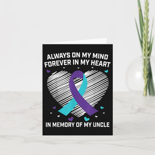 Heart In Memory Of My Uncle Suicide Awareness Prev Card (Front)