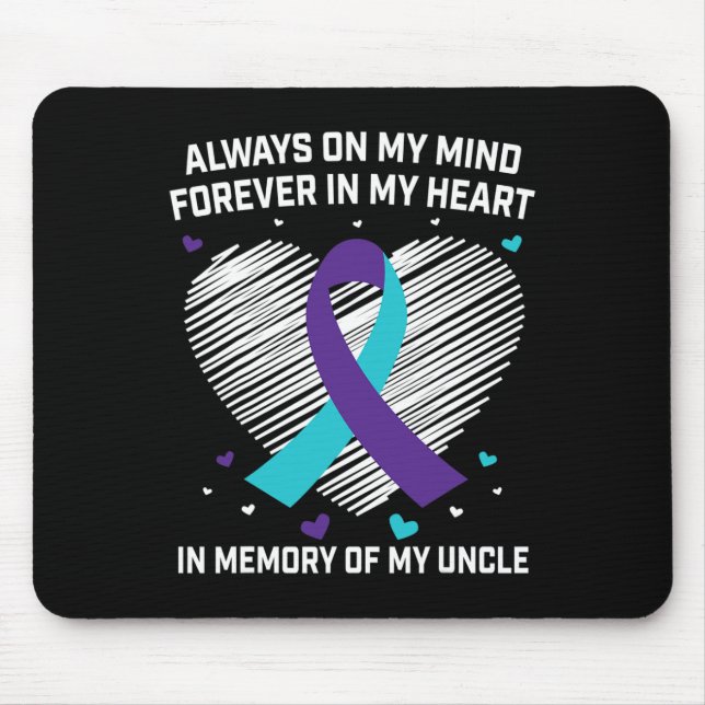 Heart In Memory Of My Uncle Suicide Awareness Prev Mouse Pad (Front)