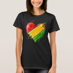 Heart In Pan African Colours Celebrate Afro Americ T-Shirt