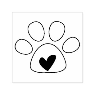Heart in Paw Dog Love Stamp