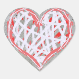 Heart in Red, White and Gray Sticker