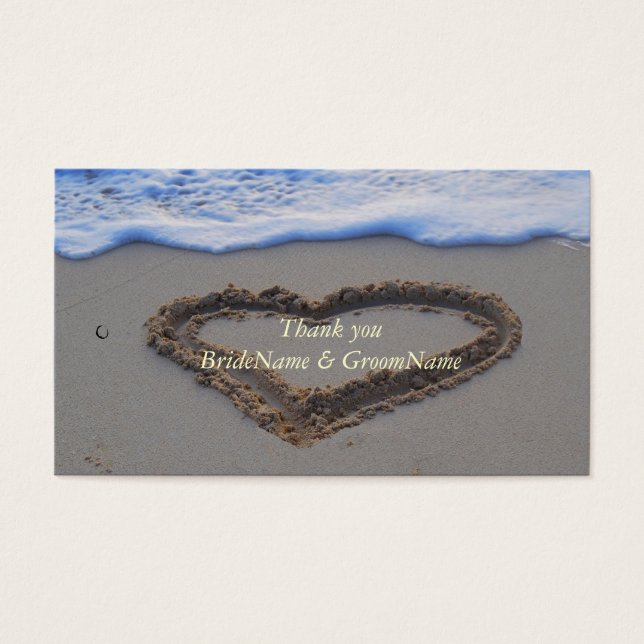 Heart in Sand Thank you Gift Tag (Front)