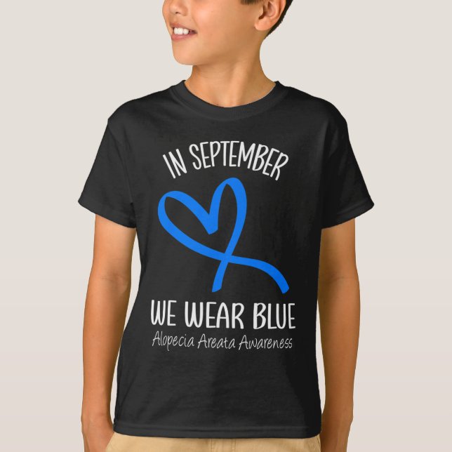 Heart In September We Wear Blue Alopecia Areata Aw T-Shirt (Front)