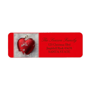 Heart in Snow Holiday Address Label