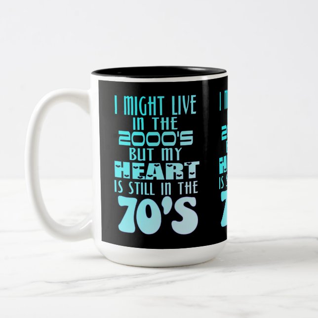 Heart In The 70's Two-Tone Coffee Mug (Left)