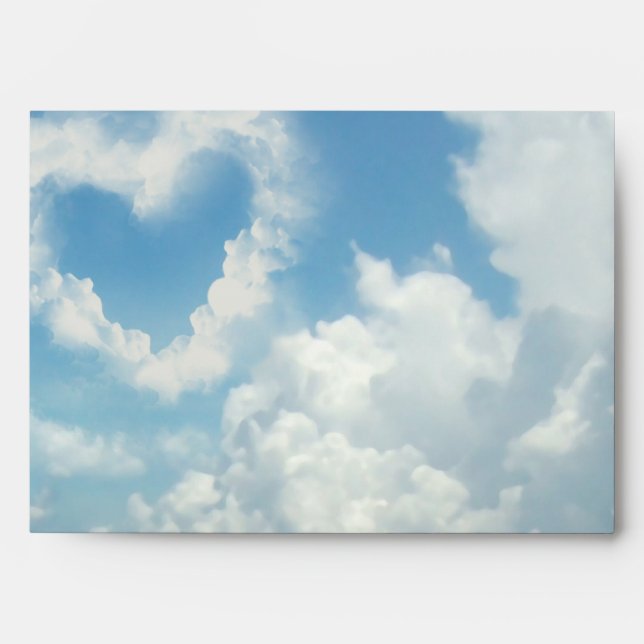 Heart in the Clouds, Blue Sky Romantic Love Envelopes (Front)