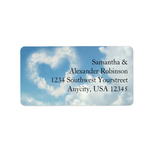 Heart in the Clouds, Blue Sky Romantic Love Label (Front)