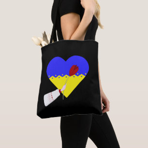 Heart in the color of the Ukrainian flag Tote Bag