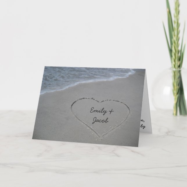 Heart in the Sand Husband Happy Anniversary Card (Front)