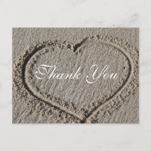 Heart in the Sand Thank You Card