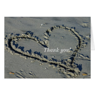 Heart In The Sand Thank You Card