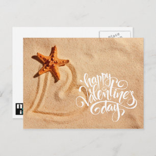 Heart in the Sand. Valentine's Day Postcards