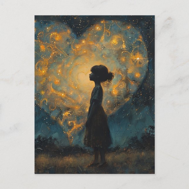 Heart in the Sky AI generated art Postcard (Front)