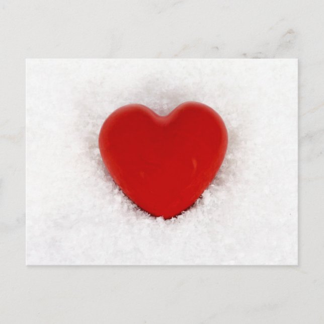 Heart in the snow postcard (Front)