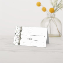 Heart In Tree with Initials Wedding Place Cards