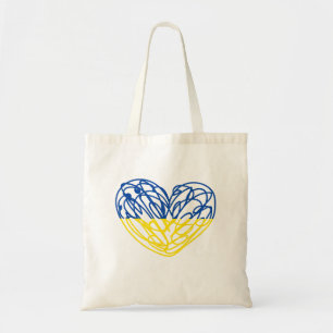 Heart in Ukrainian flag colors. Ukraine tote bag