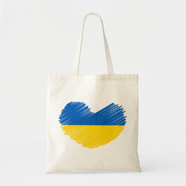 Heart in Ukrainian flag colours. Ukraine tote bag (Front)