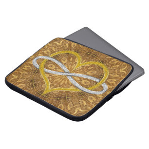 Heart Infinity Gold Silver Laptop Sleeve