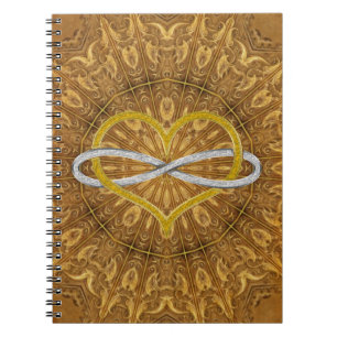 Heart Infinity Gold Silver Notebook