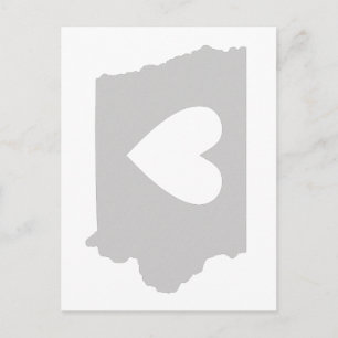 Heart Iowa state silhouette Postcard