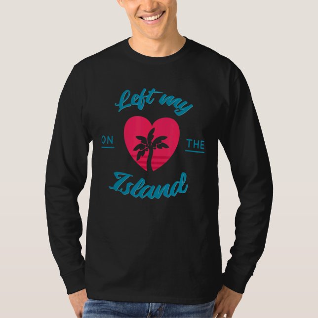 Heart Island Palm Trees Sand Ocean  Tees And More (Front)