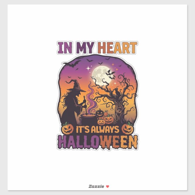 Heart Its Always Halloween Witch Cauldron Tree Moo (Sheet)