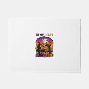 Heart Its Always Halloween Witch Cauldron Tree Moo Doormat