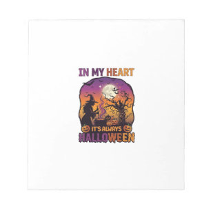Heart Its Always Halloween Witch Cauldron Tree Moo Notepad