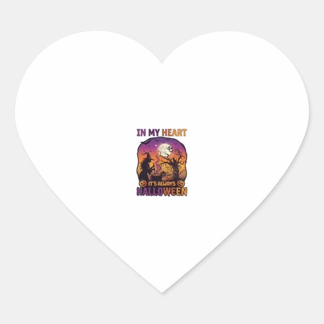 Heart Its Always Halloween Witch Cauldron Tree Moo Sticker (Front)