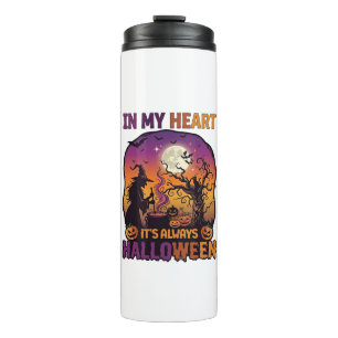 Heart Its Always Halloween Witch Cauldron Tree Moo Thermal Tumbler