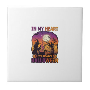 Heart Its Always Halloween Witch Cauldron Tree Moo Tile