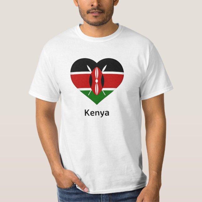 Heart - Kenya Flag T-Shirt (Front)
