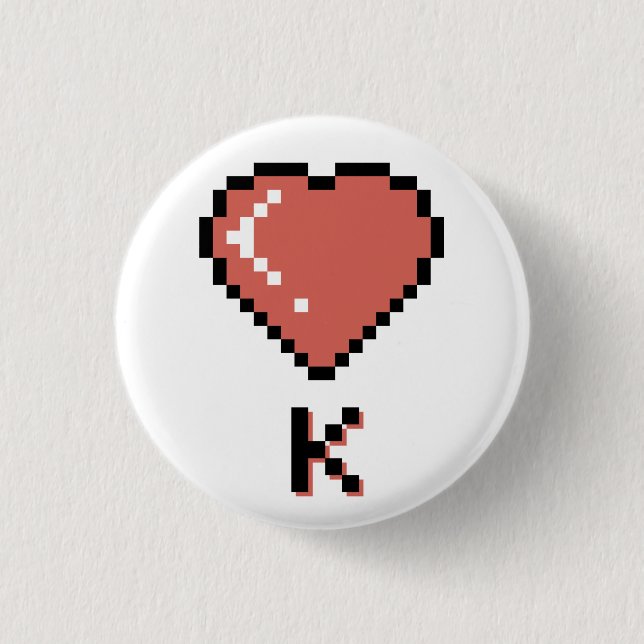 Heart King black outline 3 Cm Round Badge (Front)