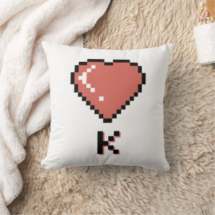 Heart King black outline Cushion