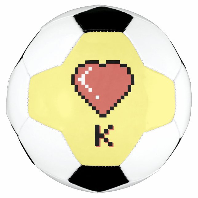 Heart King black outline Soccer Ball (Front)