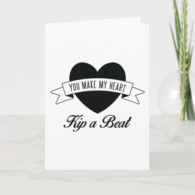Heart Kip a Beat Crossfit Valentine's Day Card (Front)