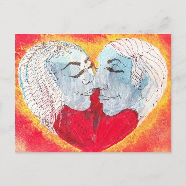 heart & kiss postcard (Front)