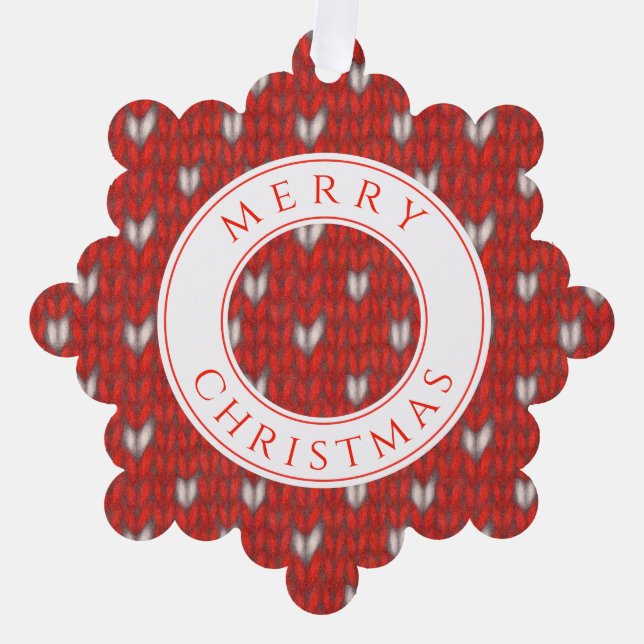 HEART KNIT Snowflake Paper Ornament  (Front)