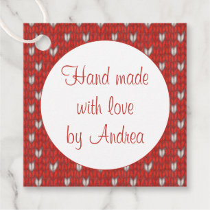 HEART KNIT Square "Hand Made" Tags