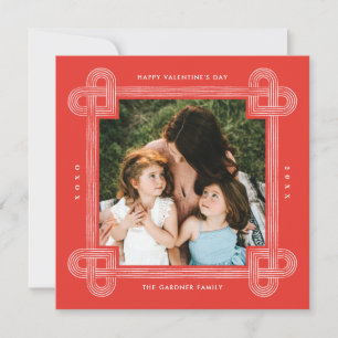 Heart Knot Frame Valentine's Day Card - Red