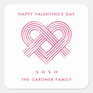 Heart Knot Valentine's Day Sticker - Magenta