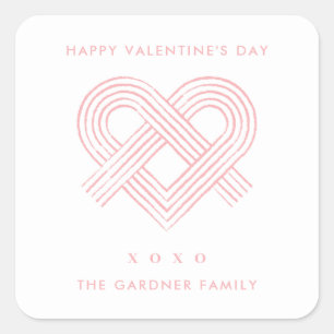 Heart Knot Valentine's Day Sticker - Pink