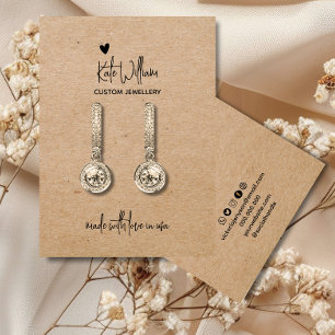 Heart kraft paper jewellery earring display card