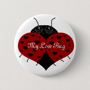 Heart ladybug,   My Love Bug button