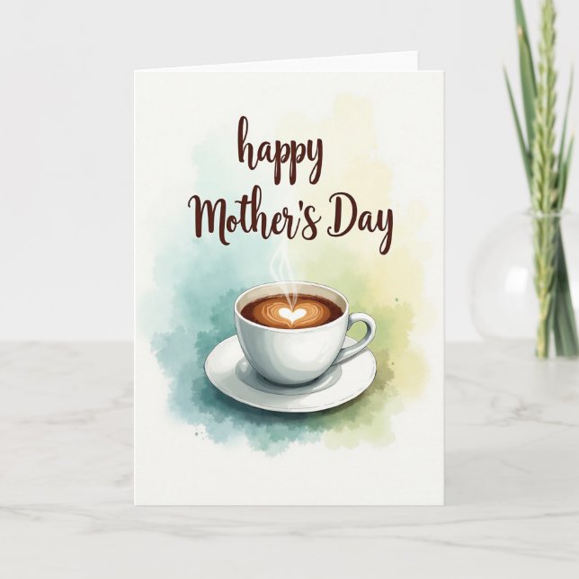 Heart Latte Mothers Day Card (Front)