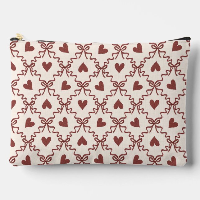 Heart Lattice Cosmetic Accessory Pouch (Front)